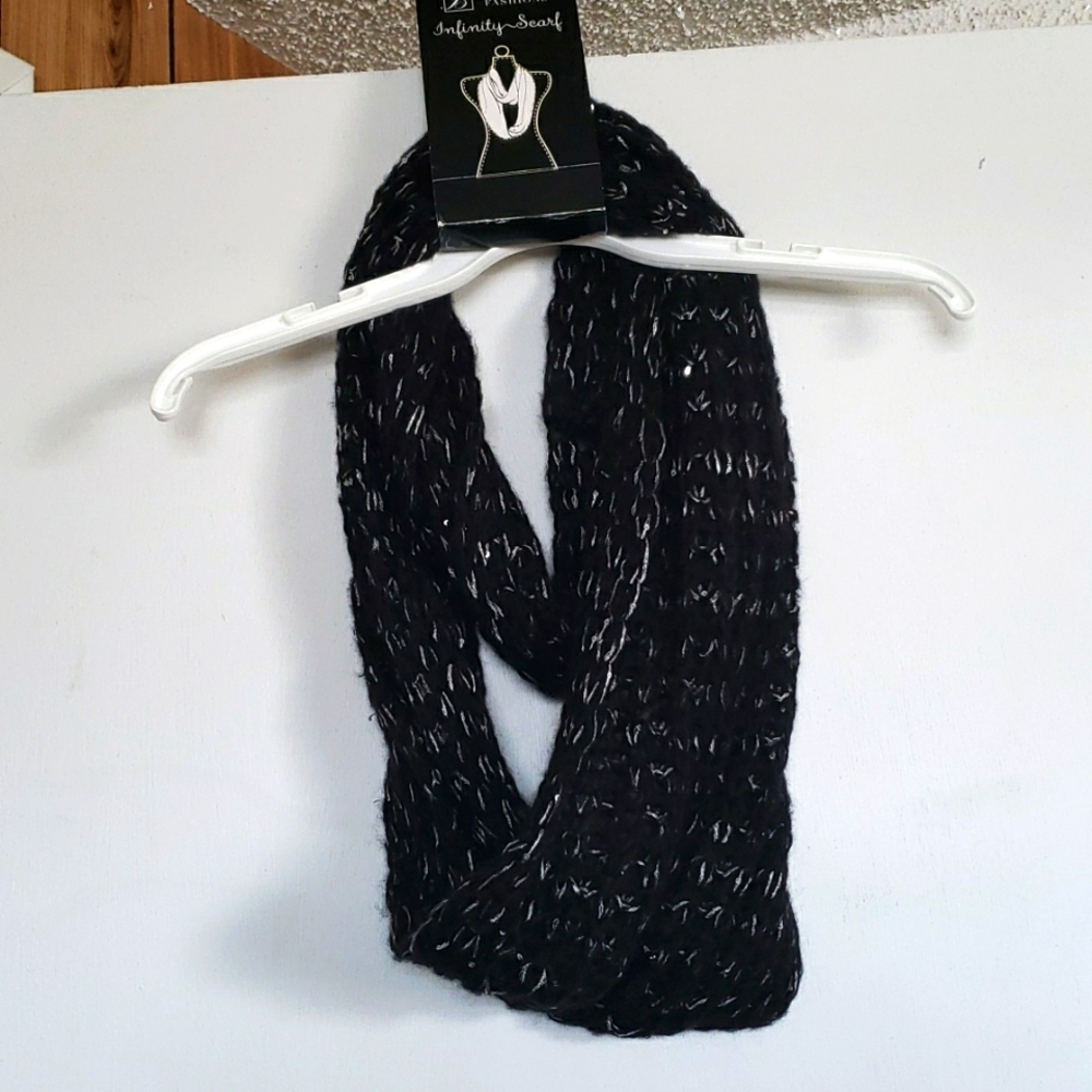 Black Infinity Scarf w/a little bling